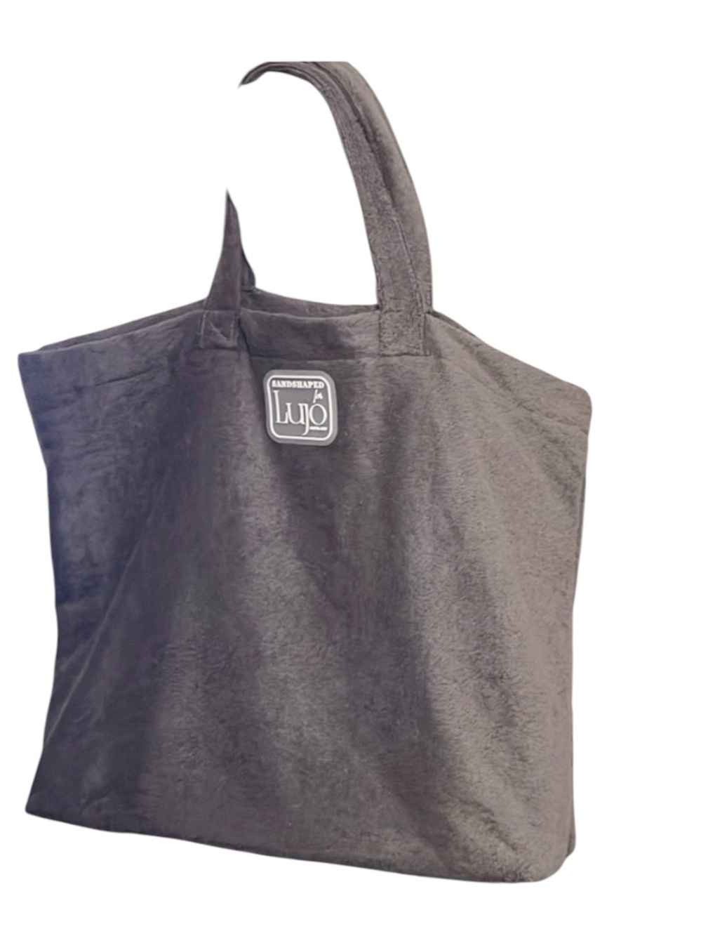 Sand Shaped for Lujo Art & Joy Gray Terrycloth Yoga Beach Pool Tote Bag